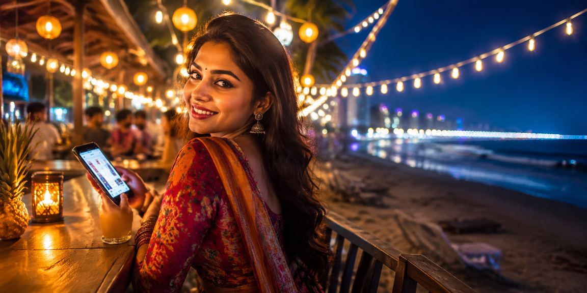 চট্টগ্রামের সমুদ্র সৈকতে বসে মোবাইলে টস প্রেডিকশন বেটিং করছেন একজন ব্যবহারকারী